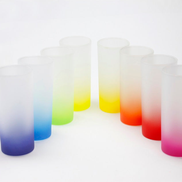 3oz Gradient colored frosted sublimation shot glass